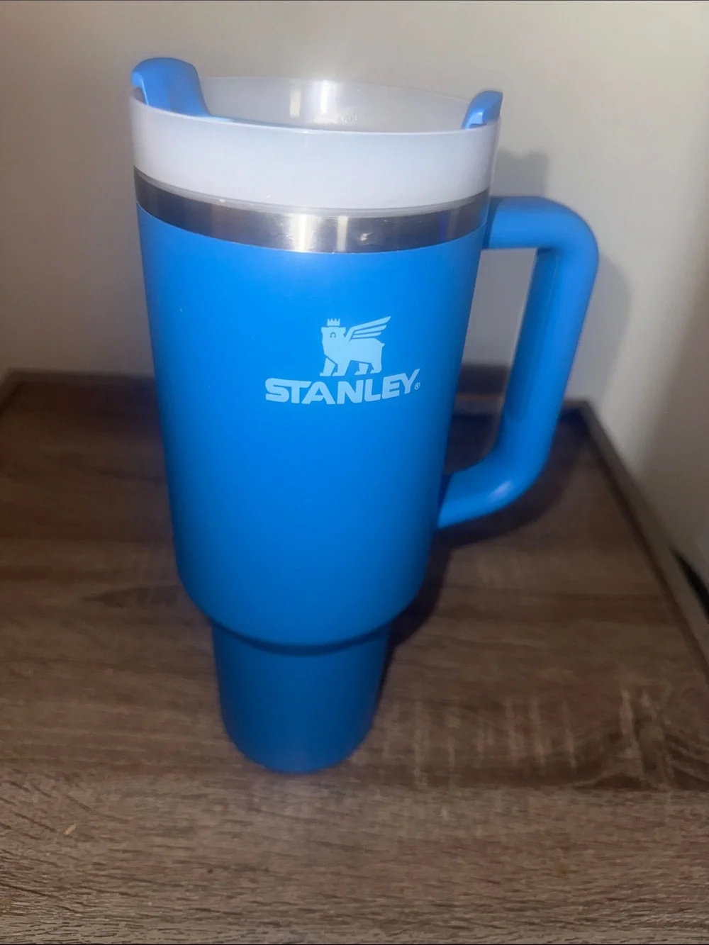 Stanley Blue Travel Tumbler with Handle and Lid